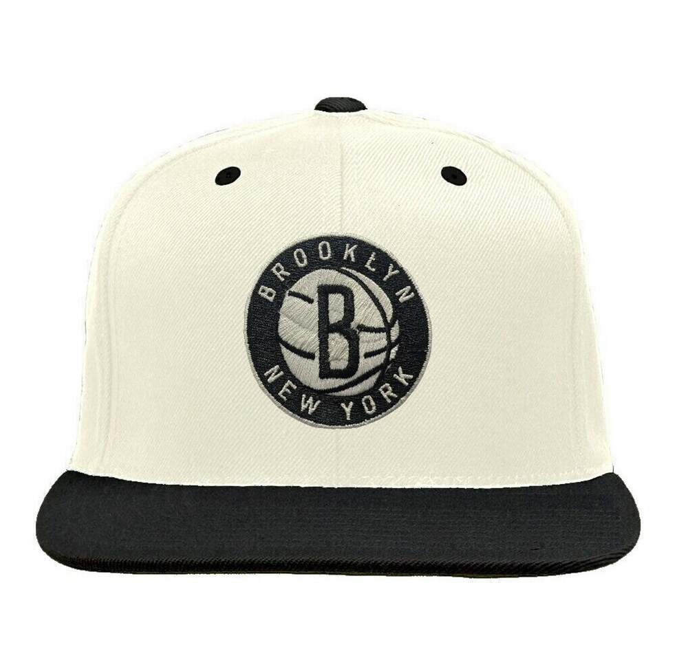 Vintage NAB adidas Brooklyn Nets Primary Logo Two-Tone Snapback Hat / Cap - NWT